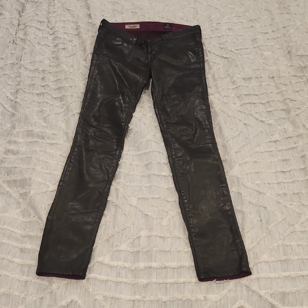 AG Adriano Goldschmied Wine Colored Skinny Coated Jeans Size 26!